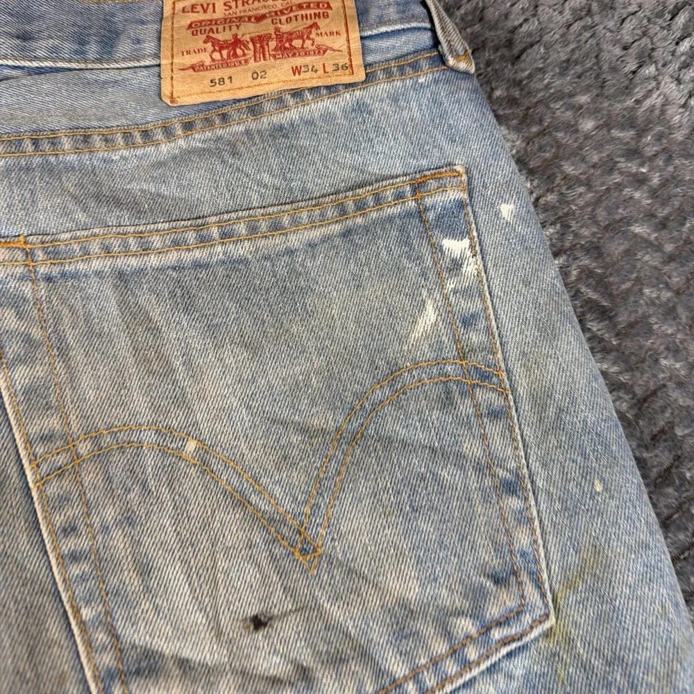 VTG Levis 581 Regular Straight Fit Red Tab‎ Denim Jeans W34 L36